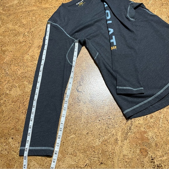 Ariat Wm’s Rebar Workman Logo Long Sleeve T-shirt  In Charcoal Gray Sz S - Picture 14 of 14